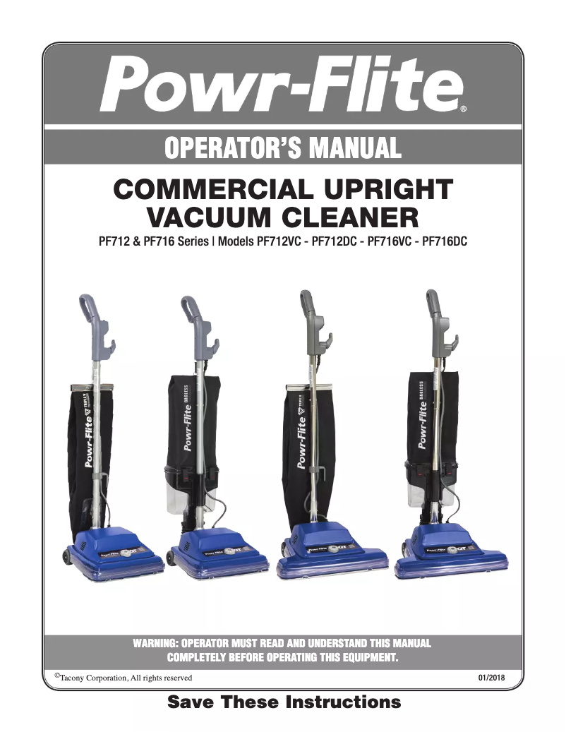 Image de la première page du manuel de l'appareil PF716VC