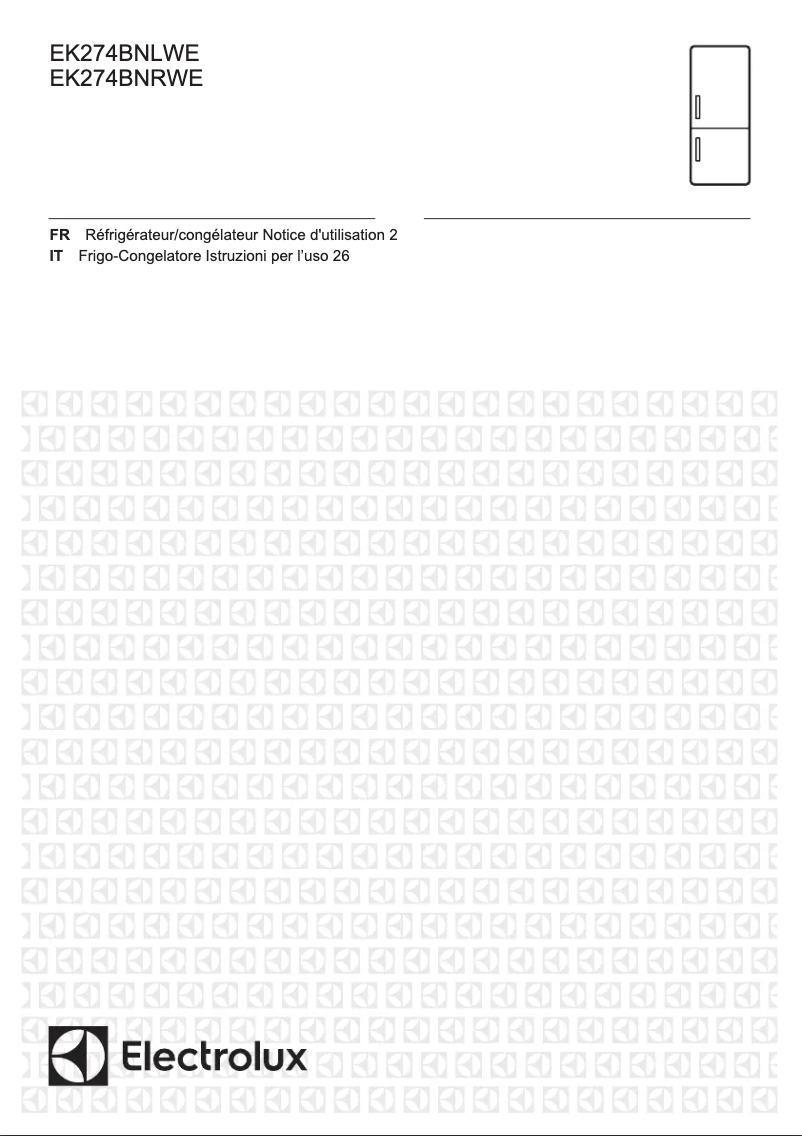 Page 1 de la notice Manuel utilisateur Electrolux EK274BNLWE