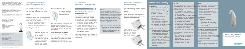 Image de la première page du manuel de l'appareil IMPACT DP