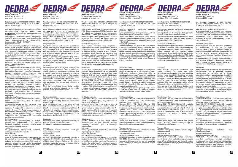 Page n°1 - Manuel utilisateur DEDRA BH1056BL