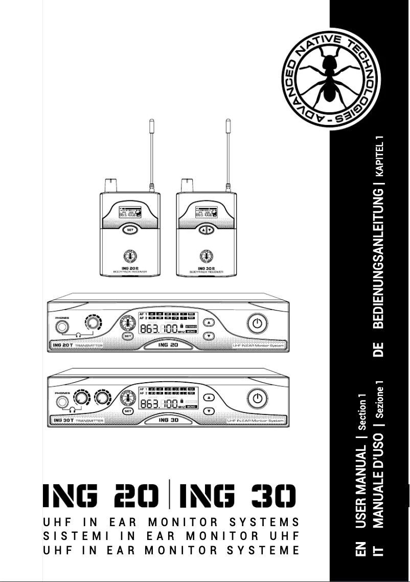 Image de la première page du manuel de l'appareil ING 20