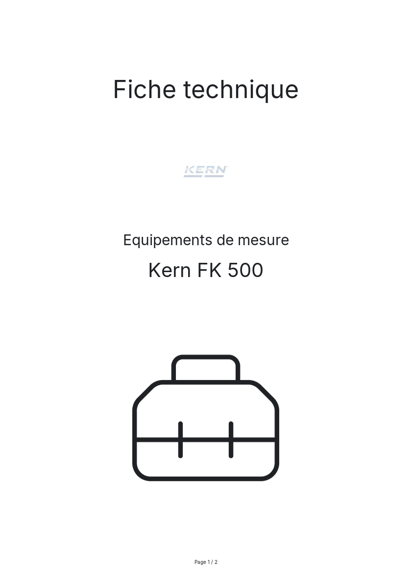 Image de la première page du manuel de l'appareil FK 500