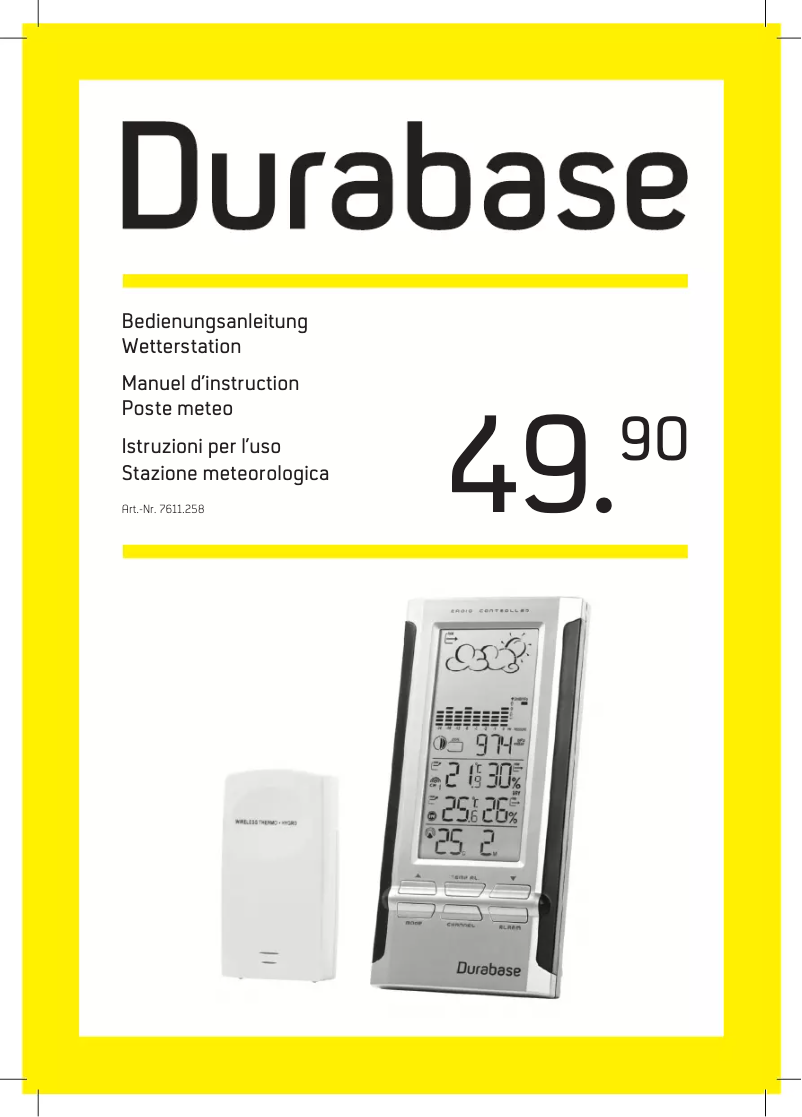 Page n°1 - Manuel utilisateur Durabase 7611.258