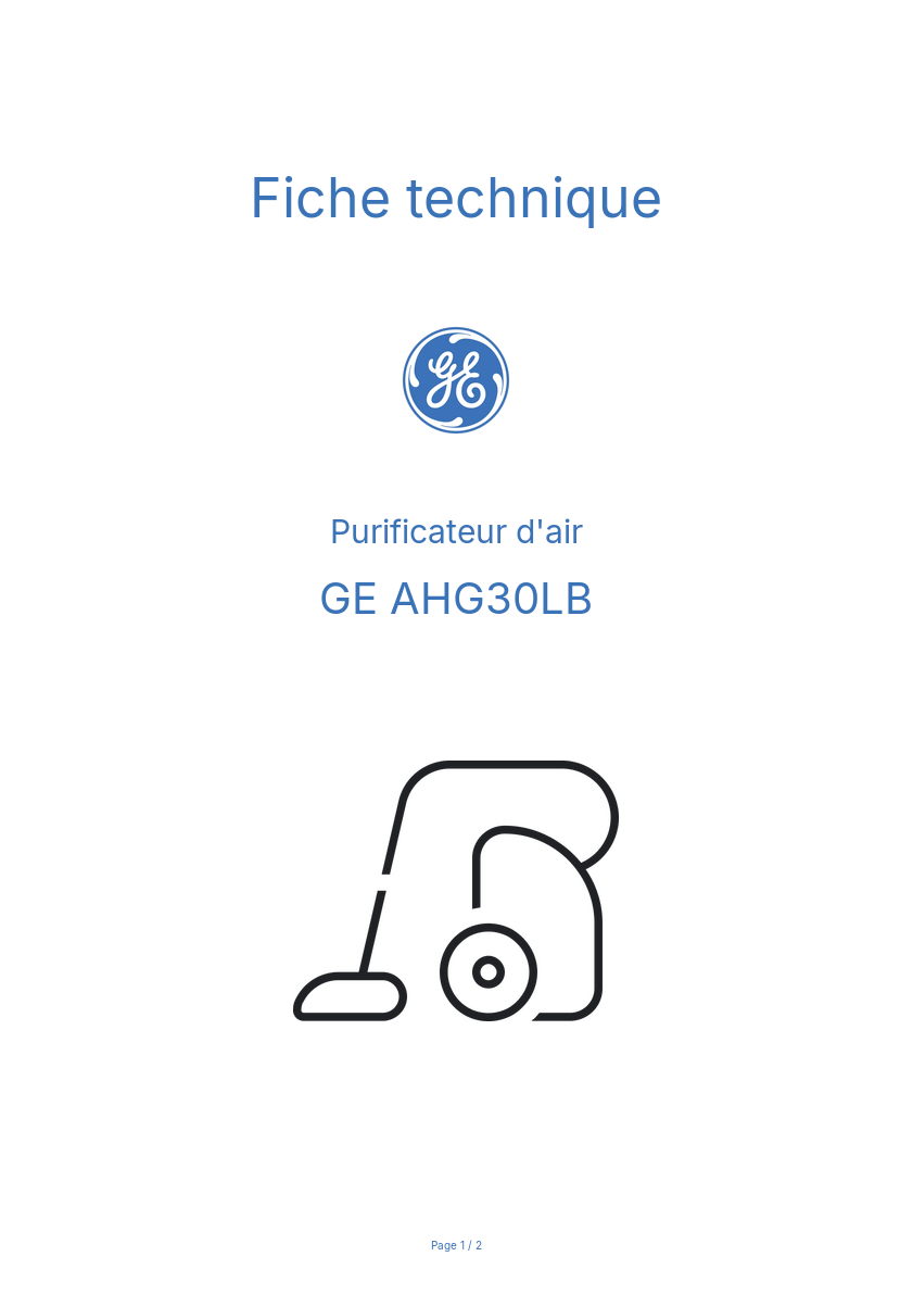 Image de la première page du manuel de l'appareil AHG30LB