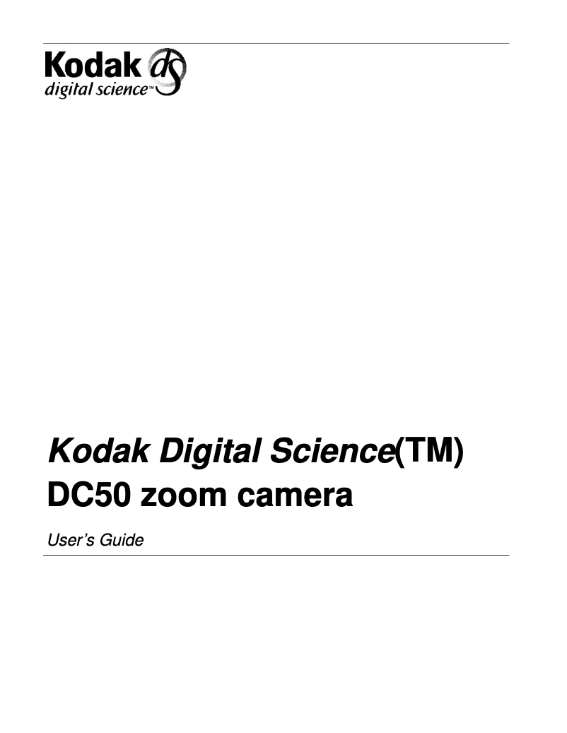 Page 1 de la notice Manuel utilisateur Kodak DC50