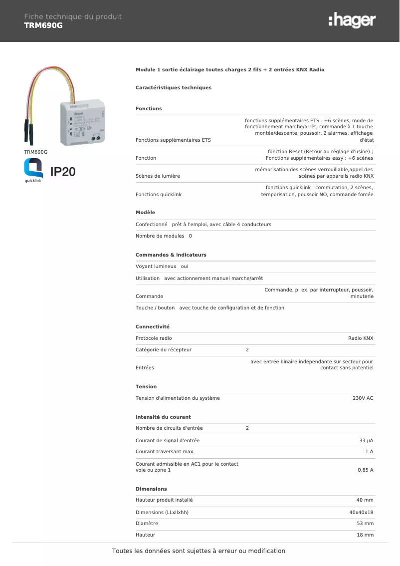 Image de la première page du manuel de l'appareil TRM690G