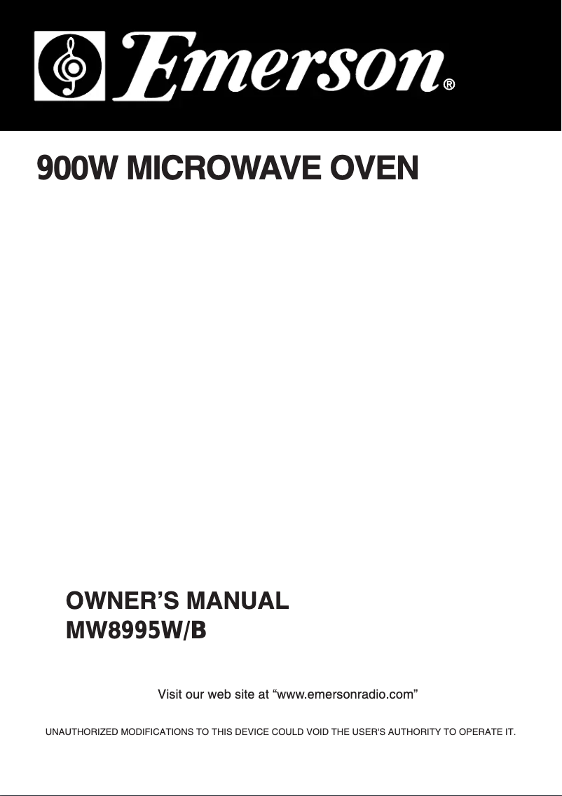 Imagen de la primera página del manual del dispositivo MW8995W