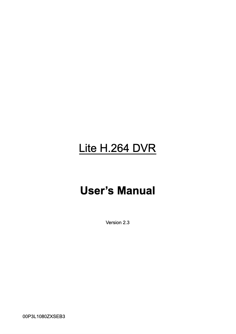 Page n°1 - Manuel utilisateur Enforcer DR-104Q