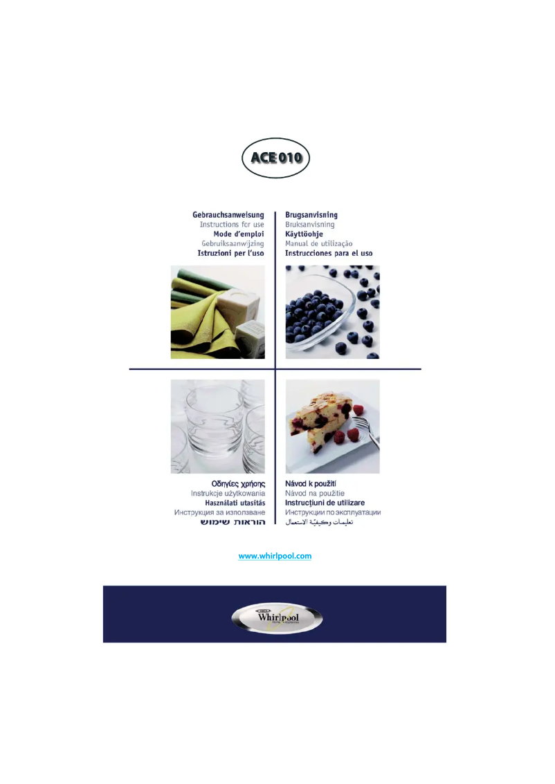 Image de la première page du manuel de l'appareil ACE 010 IX