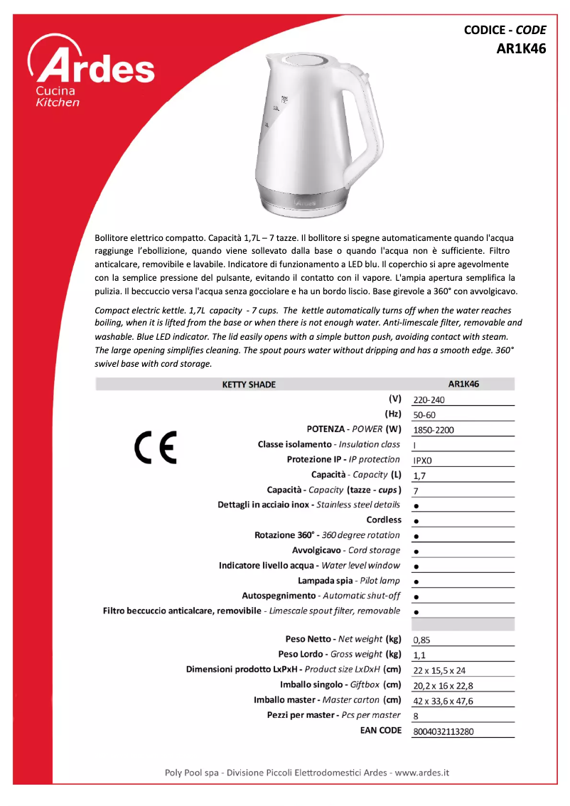 Image de la première page du manuel de l'appareil AR1K46