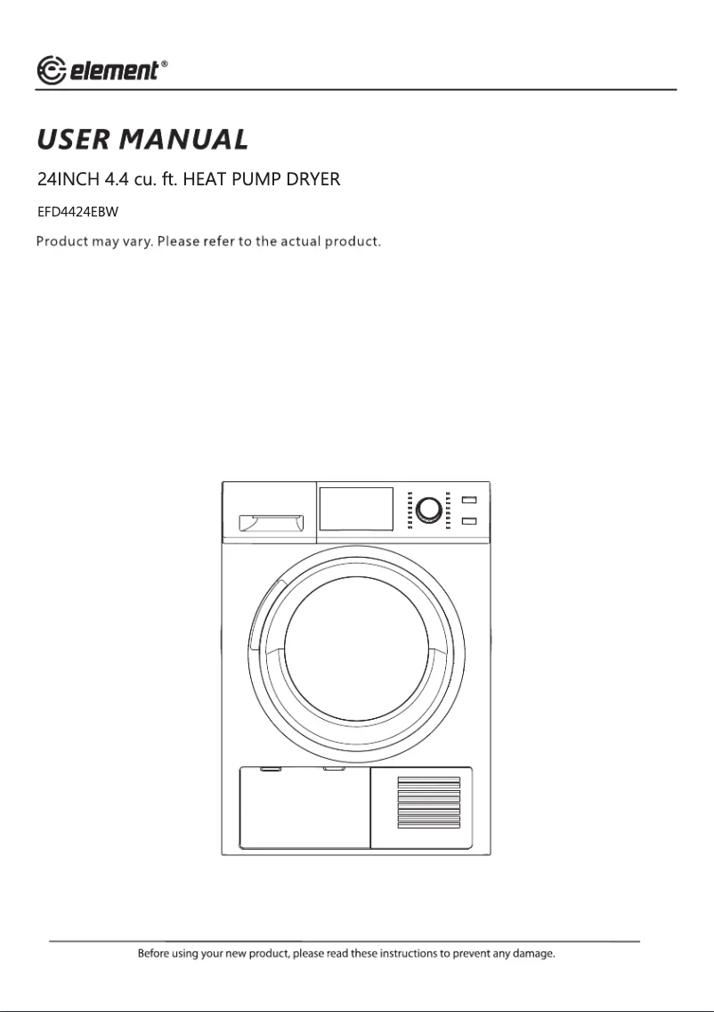 Image de la première page du manuel de l'appareil EFD4424EBW