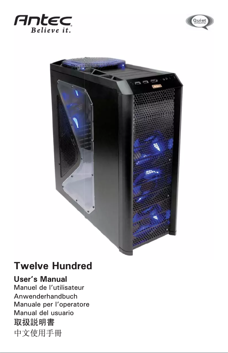 Page n°1 - Manuel utilisateur Antec K/Twelve Hundred-EU