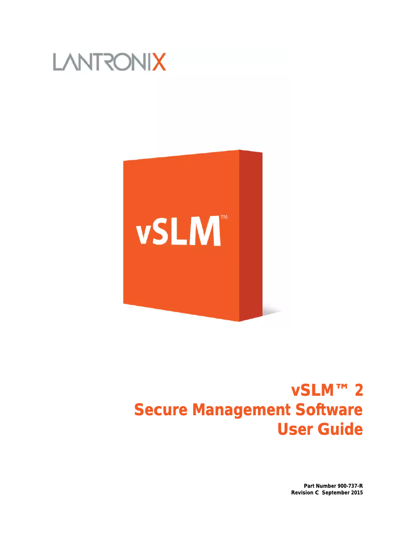 Image de la première page du manuel de l'appareil vSLM