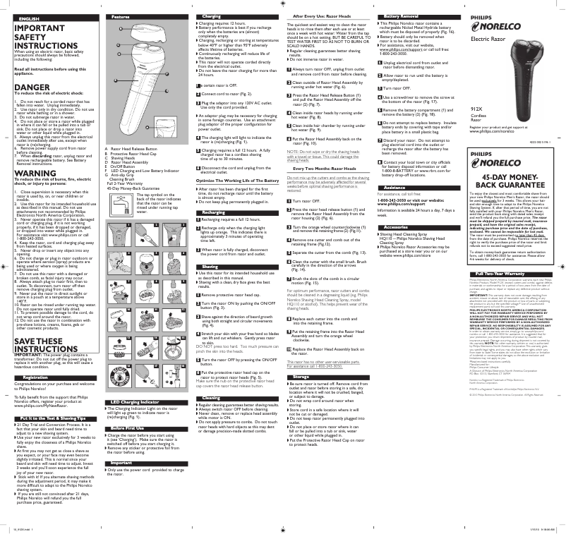 Image de la première page du manuel de l'appareil 912X