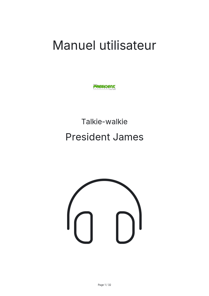 Image de la première page du manuel de l'appareil James
