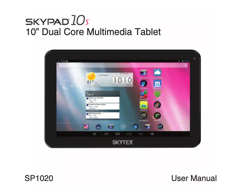 Page n°1 - Manuel utilisateur Skytex Skypad 10s SP1020