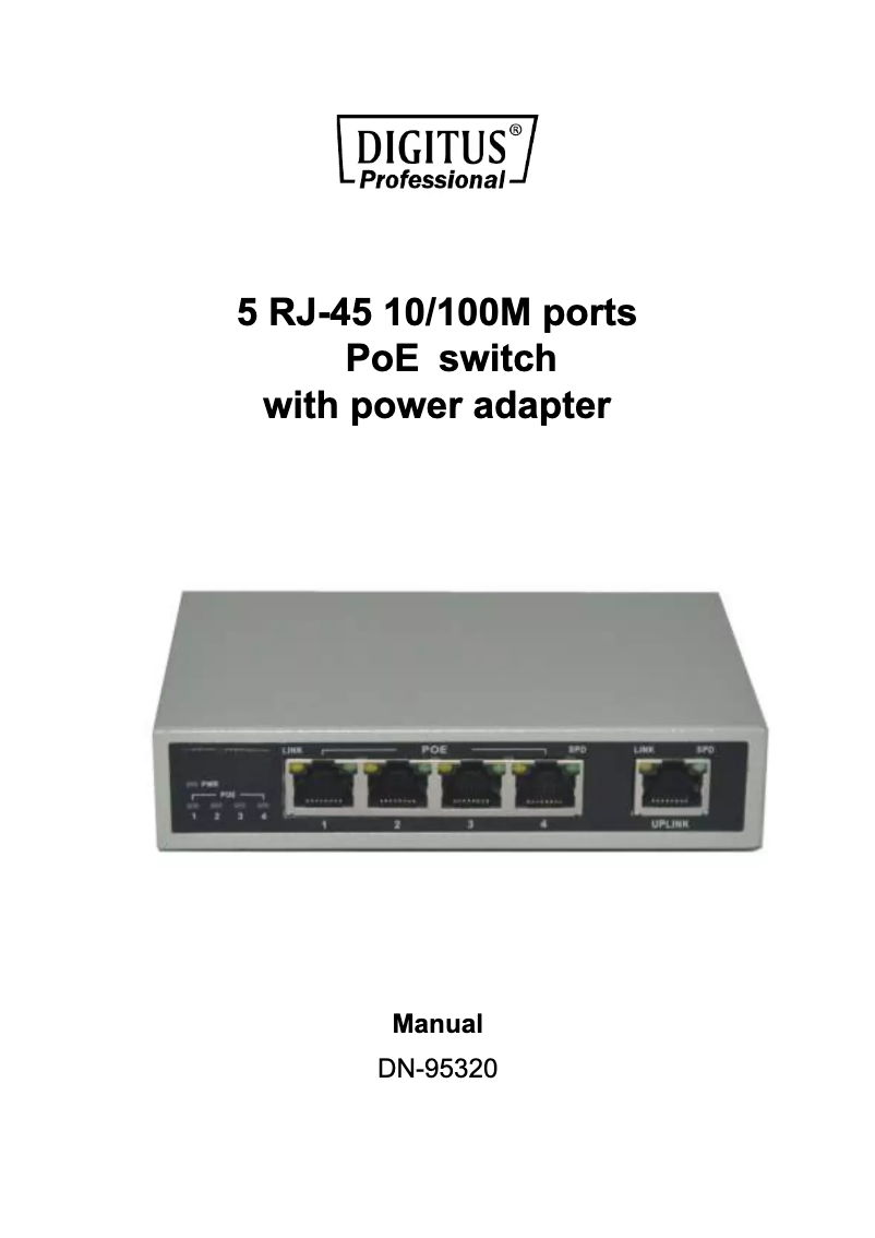 Image de la première page du manuel de l'appareil DN-95320