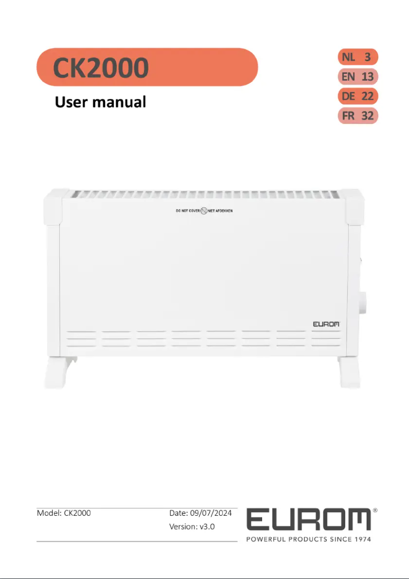 Página 1 del manual Manual de usuario Eurom CK2000