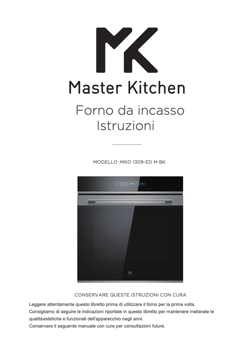 Page n°1 - Manuel utilisateur Master Kitchen MKO 1309-ED M BK