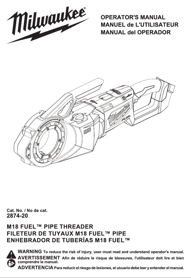 Page n°1 - Manuel utilisateur Milwaukee M18 Fuel 2874-22HD