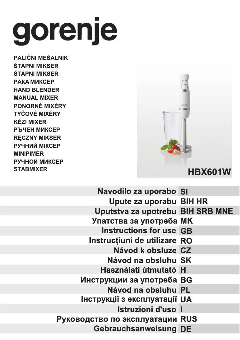Image de la première page du manuel de l'appareil HBX601W