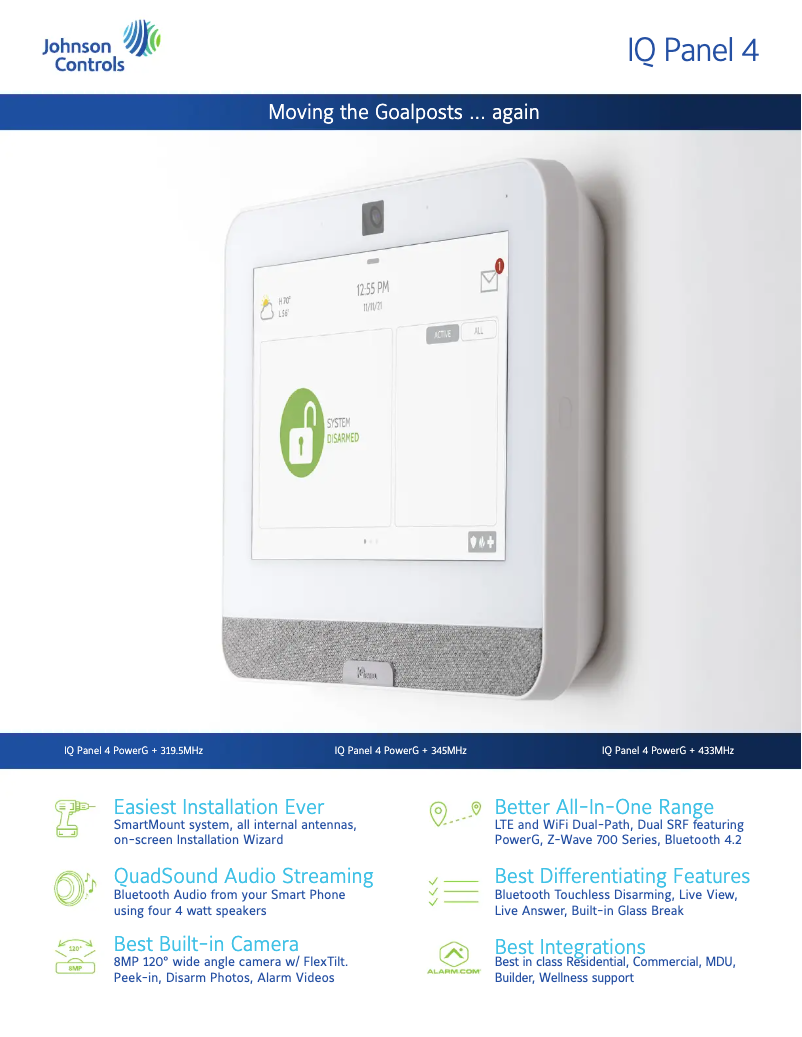 Page n°1 - Fiche technique Qolsys IQ Panel 4