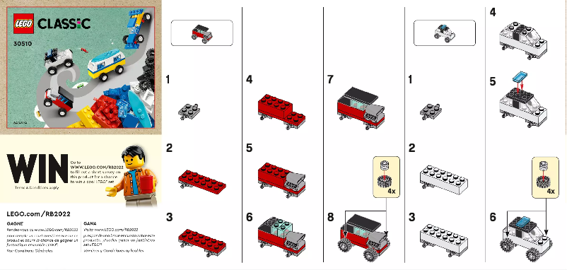 Page 1 de la notice Manuel utilisateur Lego Classic 30510