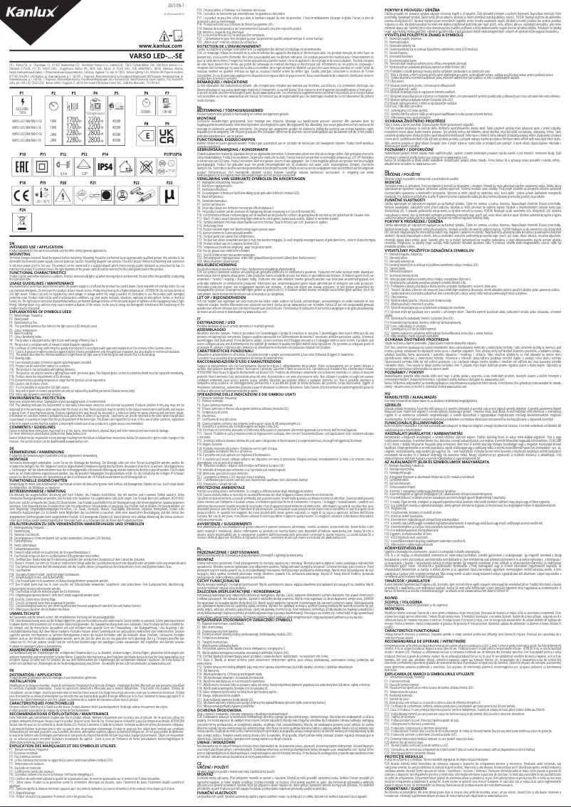 Image de la première page du manuel de l'appareil VARSO LED 18W-NW-O-SE