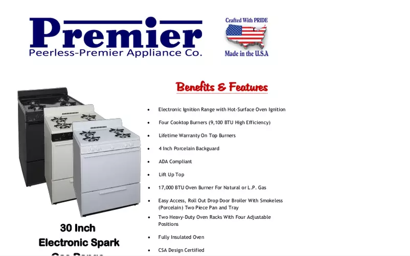 Page 1 de la notice Manuel utilisateur Premier SFK100OP