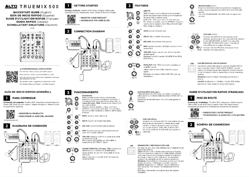 Page 1 de la notice Guide de démarrage rapide Alto TrueMix 500
