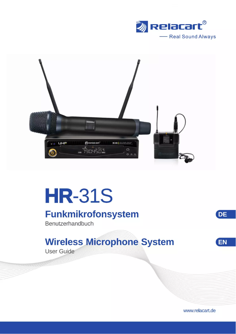 Page n°1 - Manuel utilisateur Relacart HR-31S