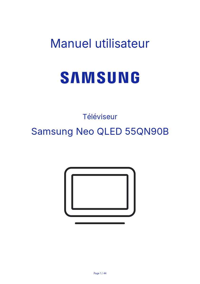 Page n°1 - Manuel utilisateur Samsung Neo QLED 55QN90B