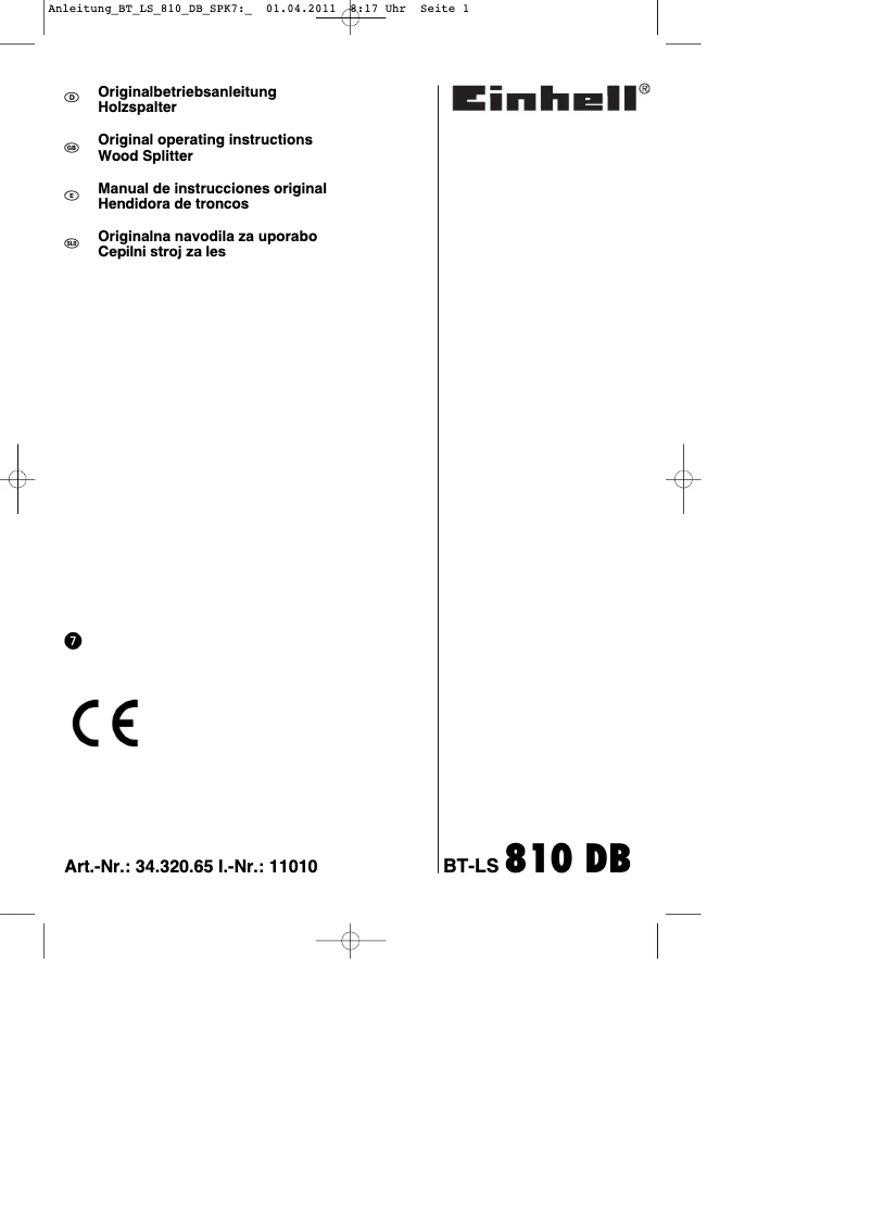 Image de la première page du manuel de l'appareil BT-LS 810 DB