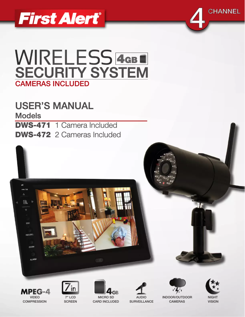 Page n°1 - Manuel utilisateur First Alert DWS-472