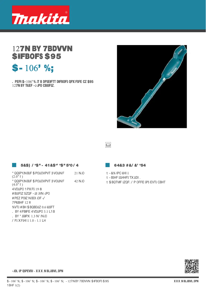 Page 1 de la notice Fiche technique Makita CL106FDZ