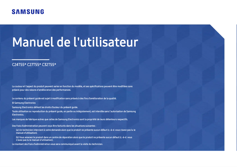 Page 1 de la notice Mode d'emploi Samsung C32T550FDR