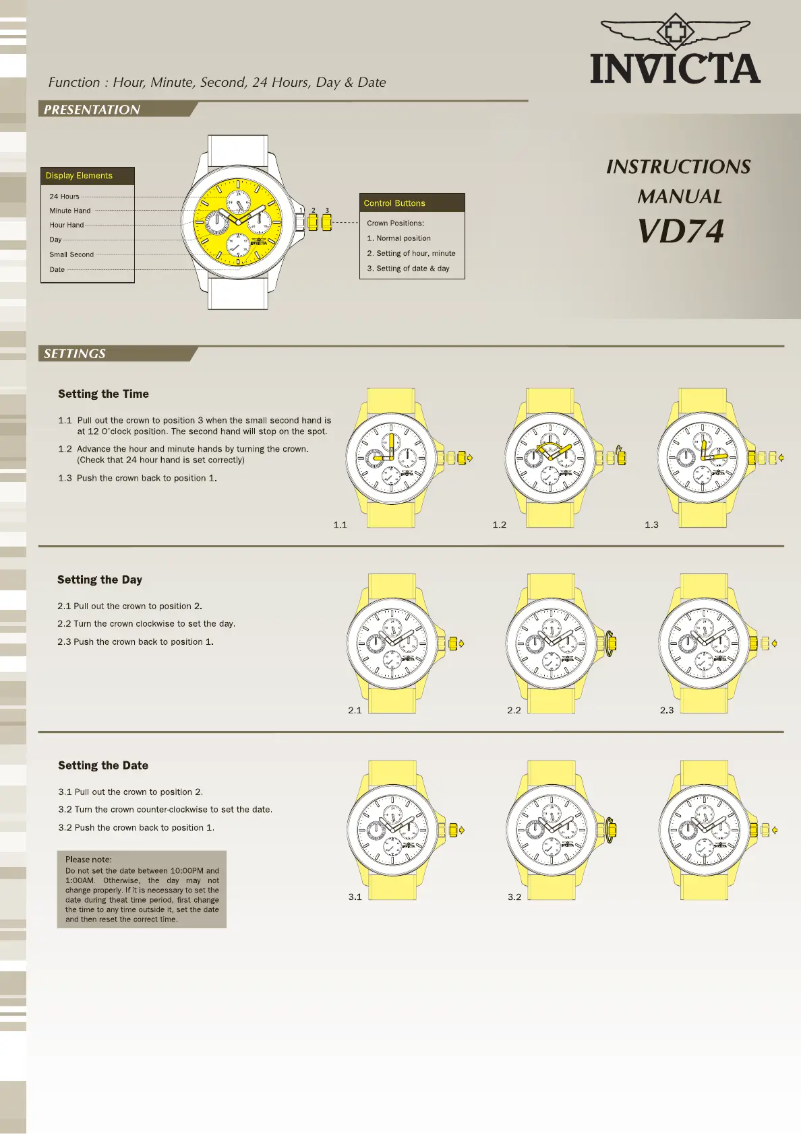 Page n°1 - Manuel utilisateur Invicta Aviator 28080