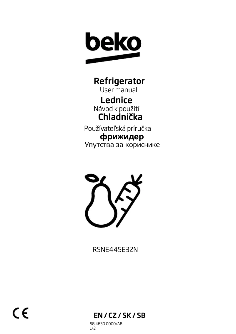 Page 1 de la notice Manuel utilisateur Beko RSNE445E32N