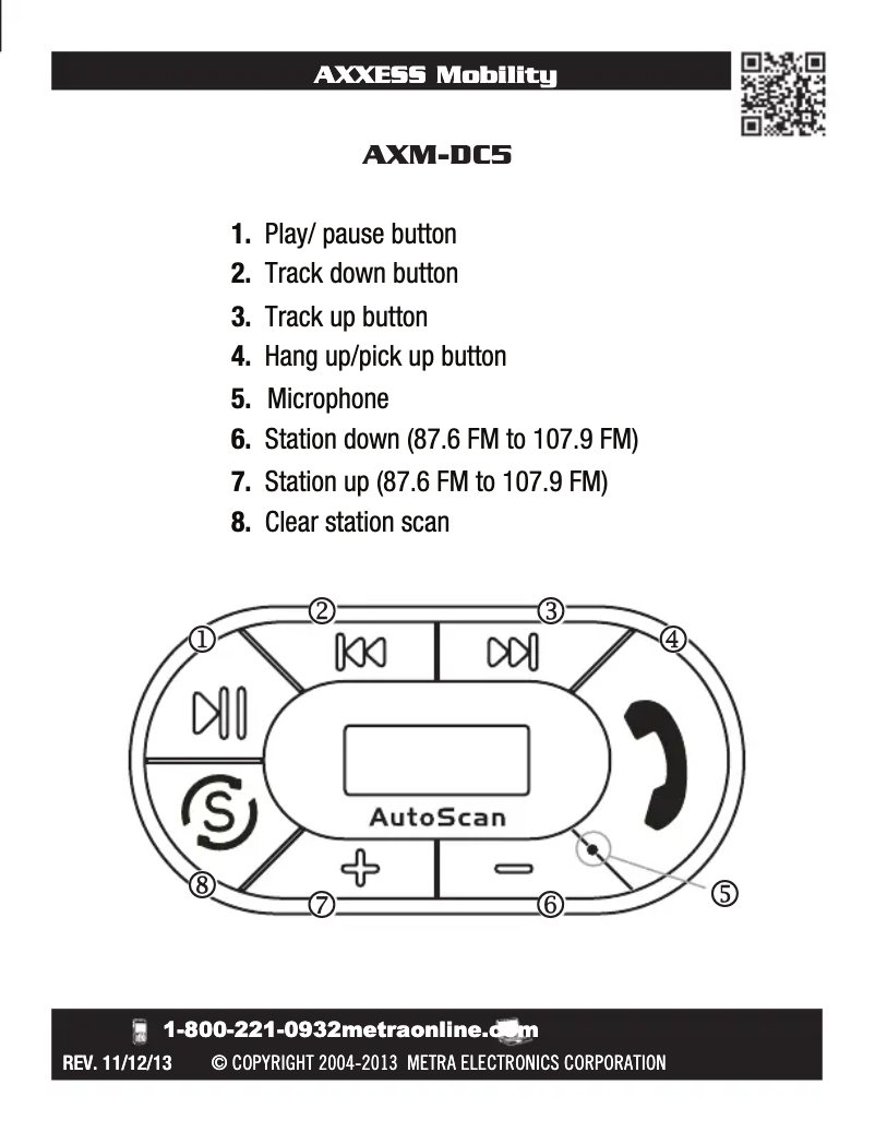 Page 1 de la notice Manuel utilisateur AXESS AXM-DC5