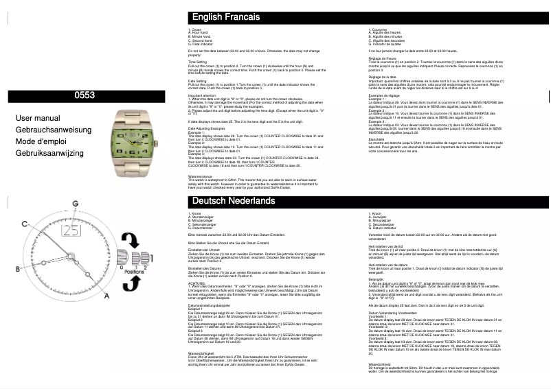 Page n°1 - Manuel utilisateur Davis 0553