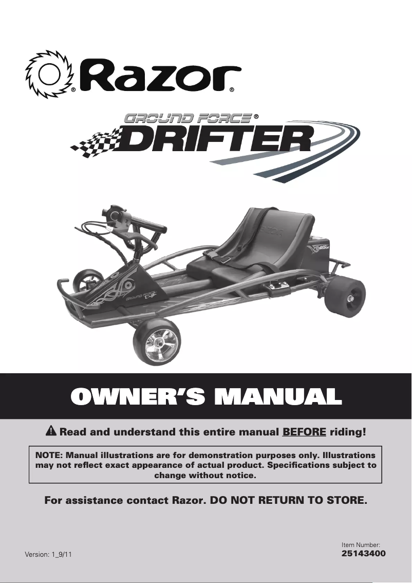 Page 1 de la notice Manuel utilisateur Razor Ground Force Drifter