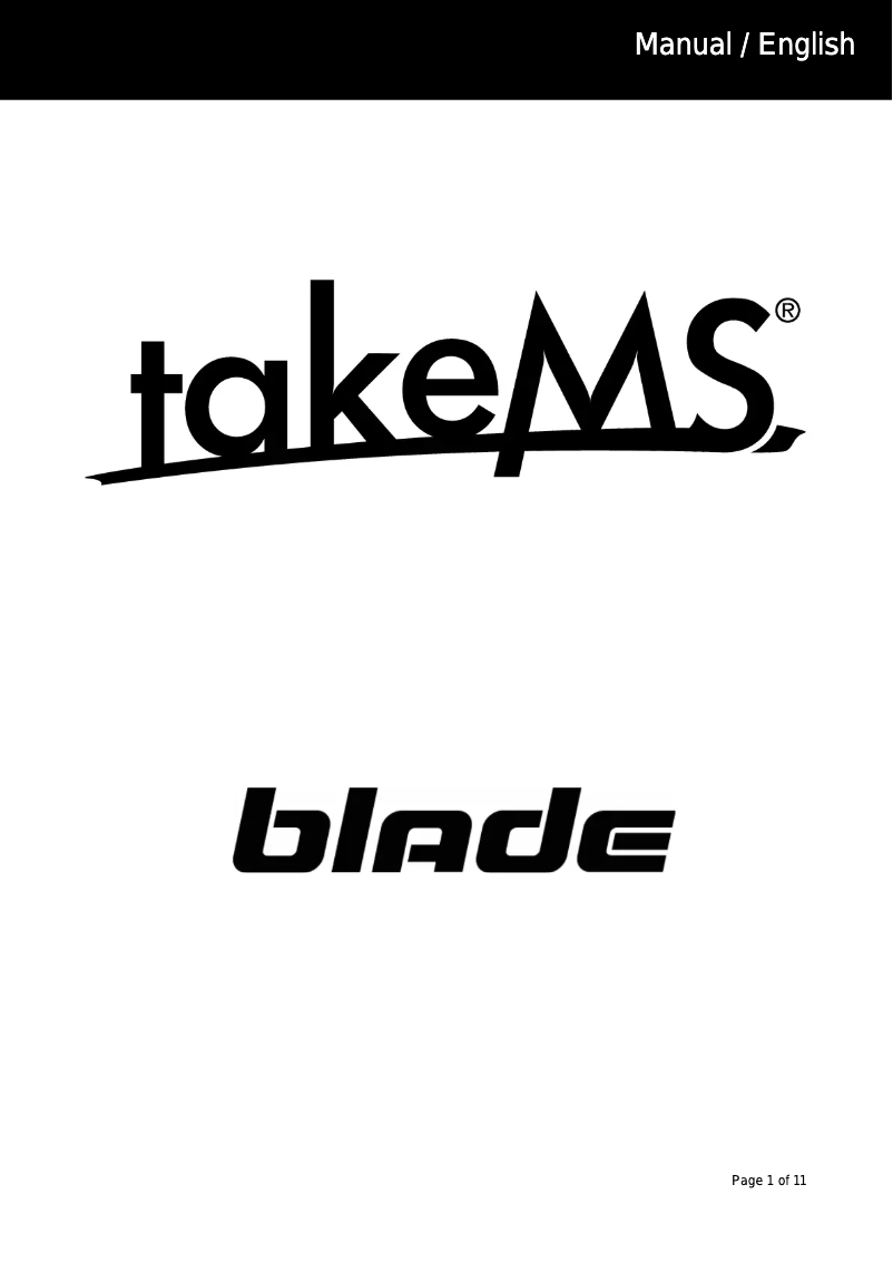 Image de la première page du manuel de l'appareil Blade