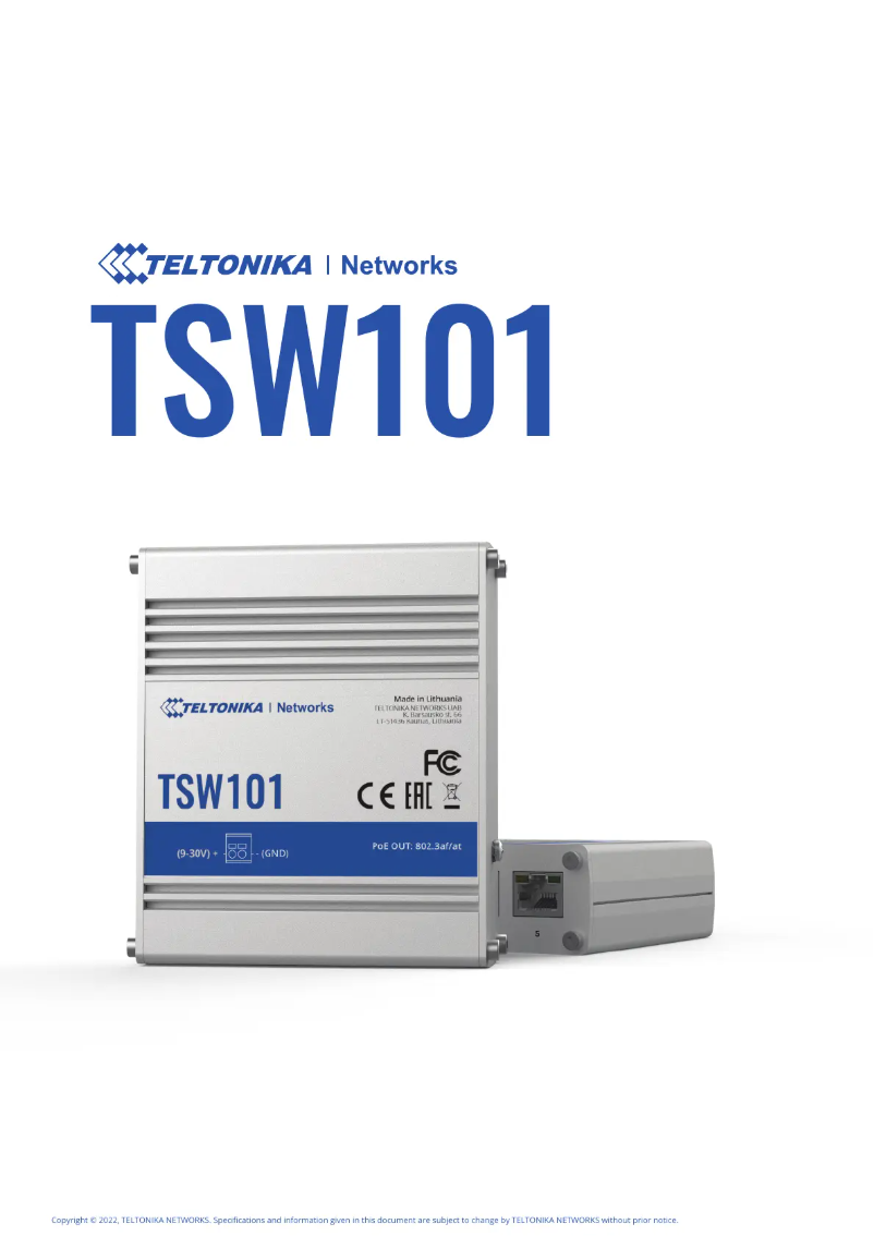 Image de la première page du manuel de l'appareil TSW101