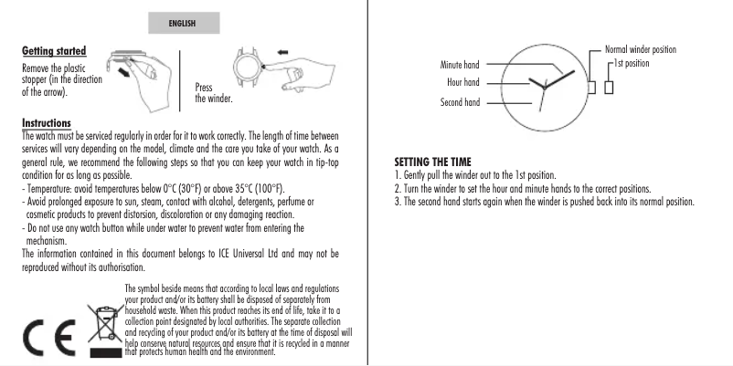 Page 1 de la notice Manuel utilisateur ICE Watch Sunset