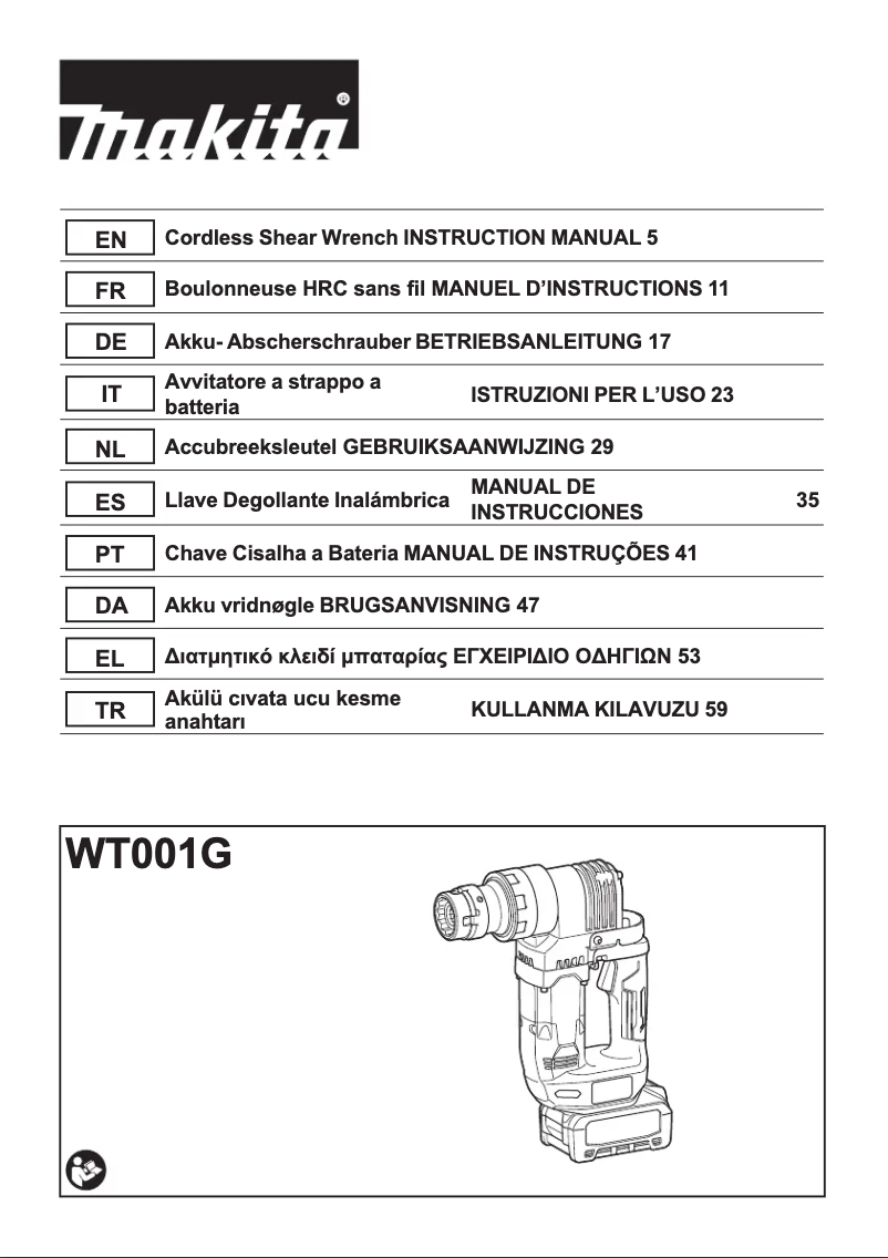 Page n°1 - Manuel utilisateur Makita WT001G