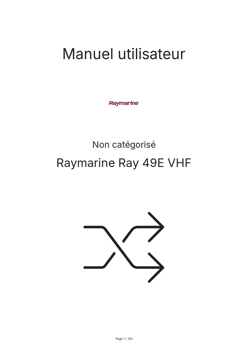 Page n°1 - Manuel utilisateur Raymarine Ray 49E VHF