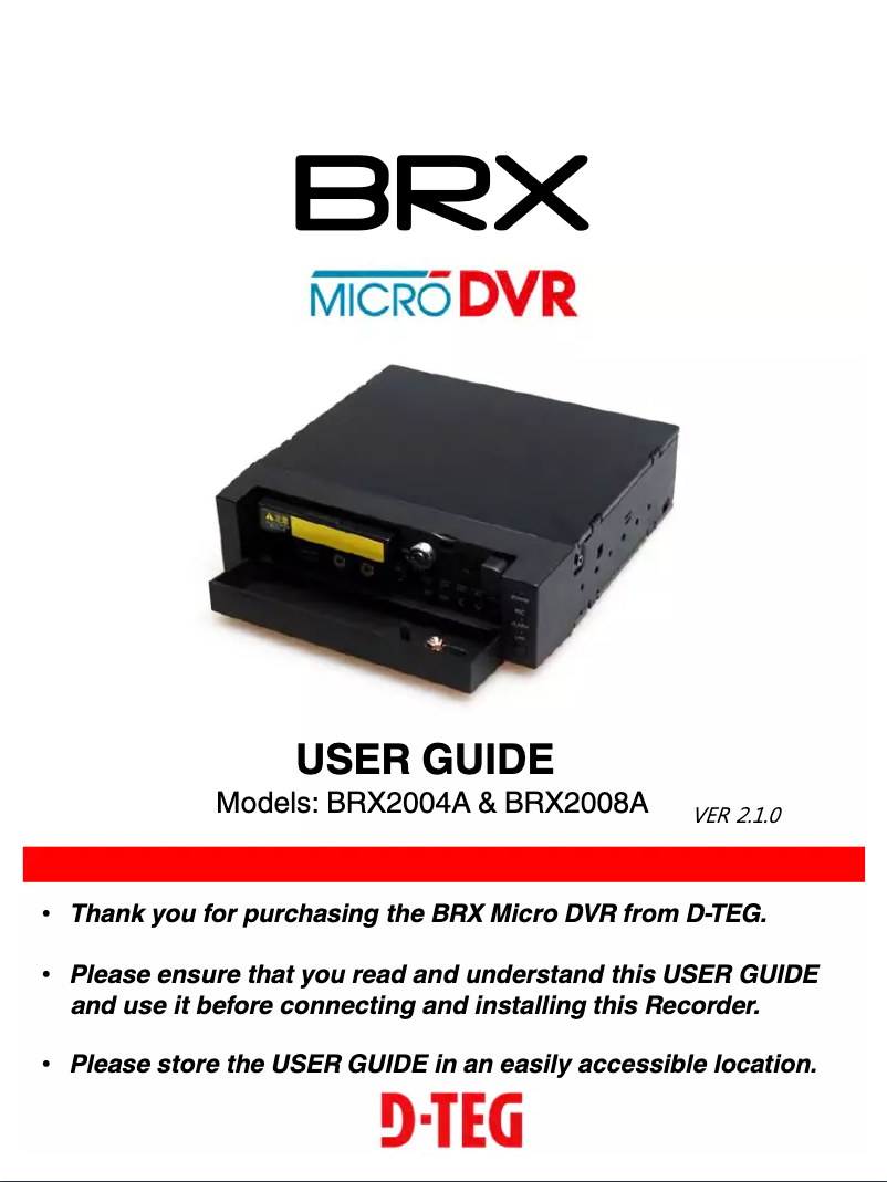 Image de la première page du manuel de l'appareil BRX 2004A