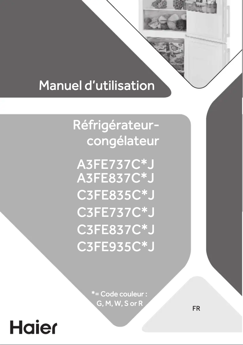 Page 1 de la notice Manuel utilisateur Haier C3FE737CMJ