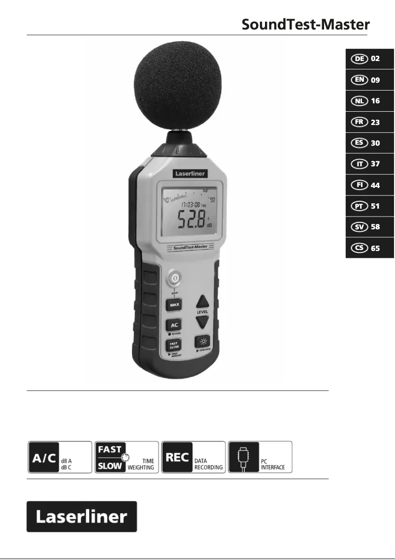Image de la première page du manuel de l'appareil SoundTest-Master