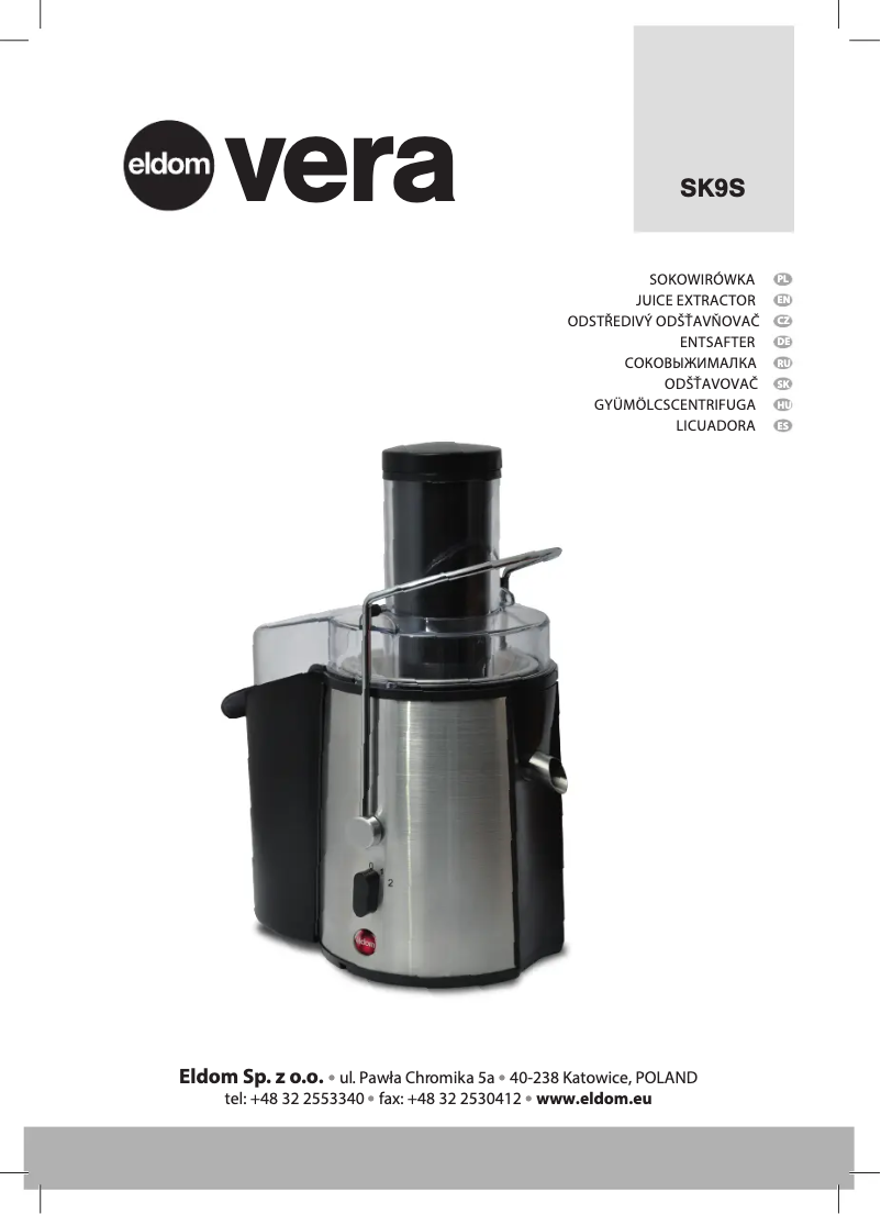 Page 1 de la notice Manuel utilisateur Eldom SK9S